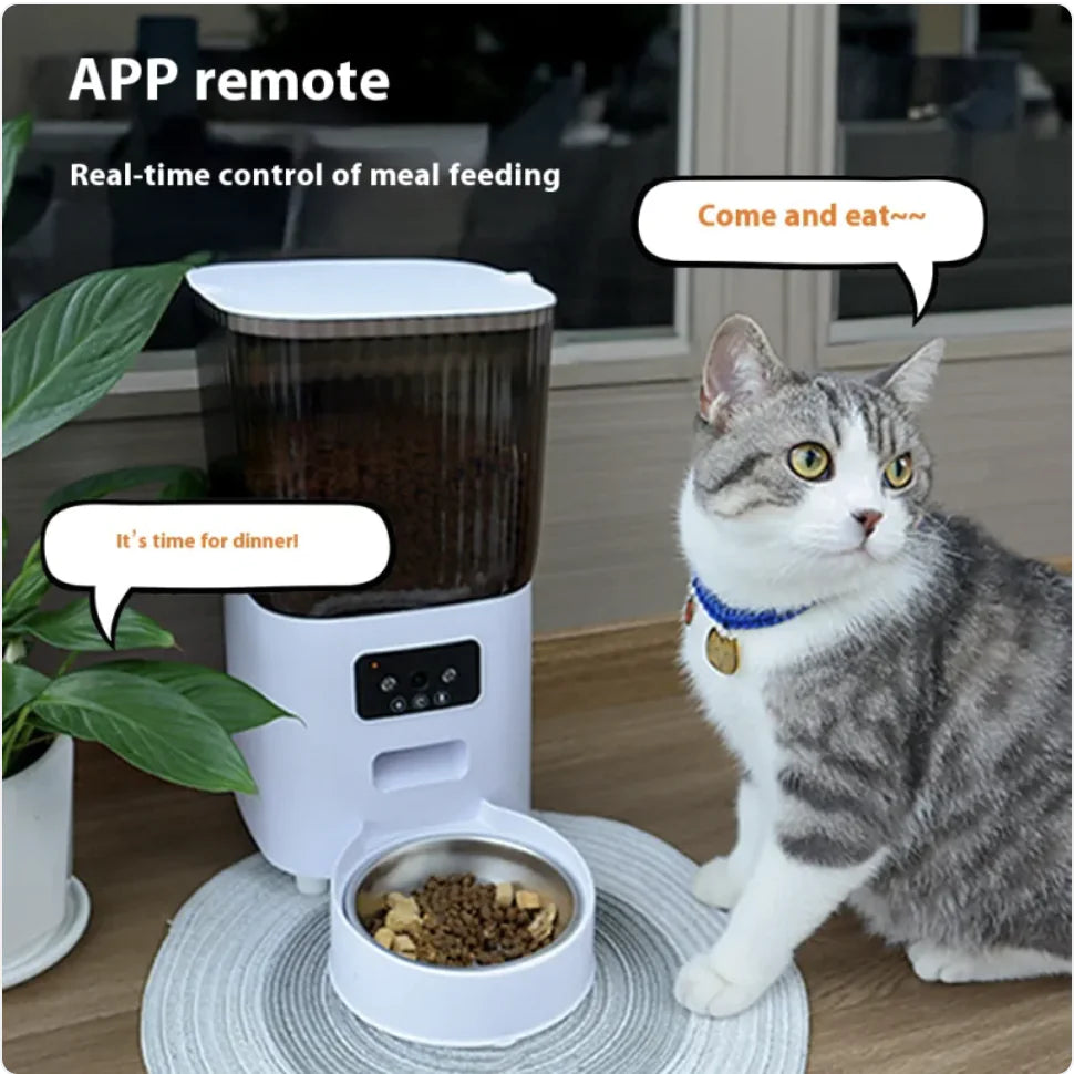 5L Smart Automatic Pet Feeder - Scheduled Meals, Portion Control & Remote Feeding | Button & WiFi Options