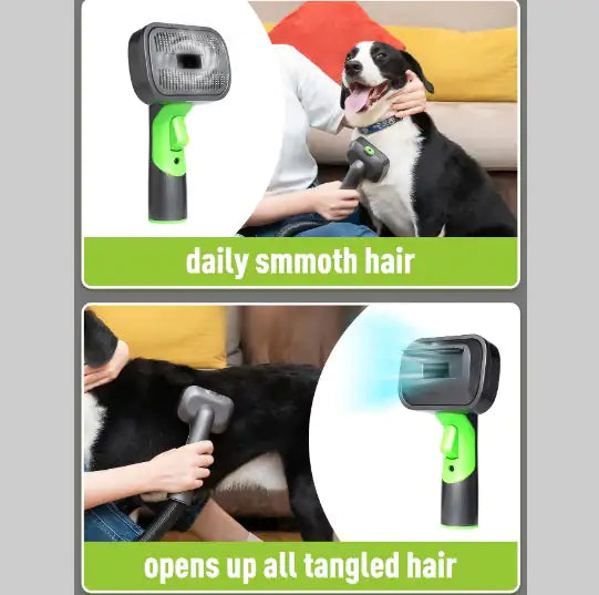 Pet Grooming Vacuum Kit with Clippers - 2-in-1 Low-Noise Grooming System | Mess-Free Pet Hair Trimmer for Dogs & Cats