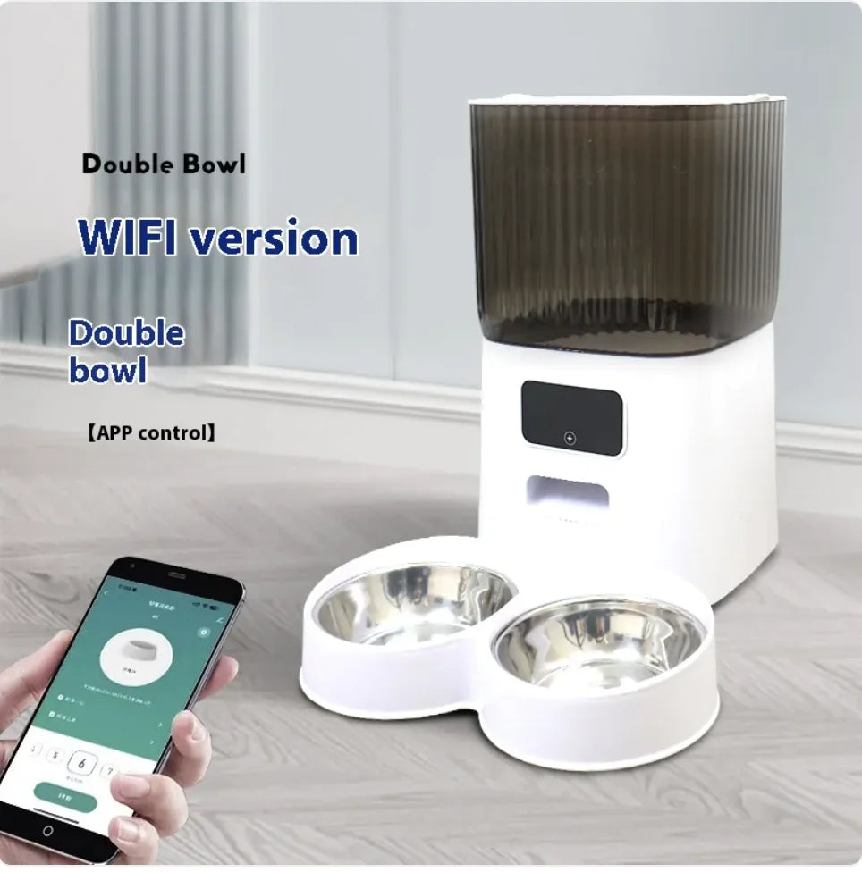 5L Smart Automatic Pet Feeder - Scheduled Meals, Portion Control & Remote Feeding | Button & WiFi Options