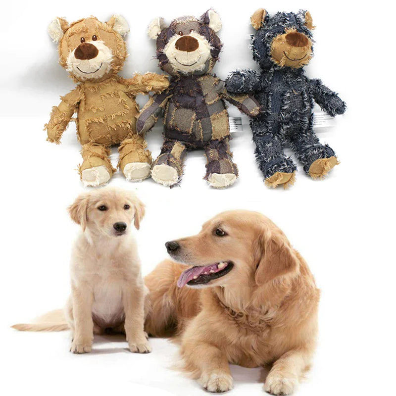 Cuddly Guardian: Therapeutic Bear Plush Dog Toy - Training & Comfort Combined