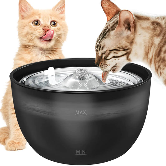 Ultra-Quiet Cat Water Fountain - 3L Stainless Steel Pet Drinking Fountain | Automatic, BPA-Free, Easy Clean