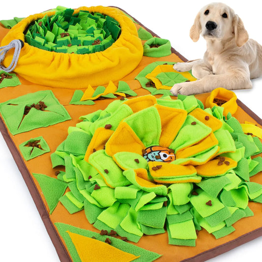 Rescue Paws Premium Brain Boost Snuffle Mat - 34.6" Interactive Dog Enrichment Puzzle